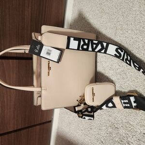 Cream Women's Bag with Strap
